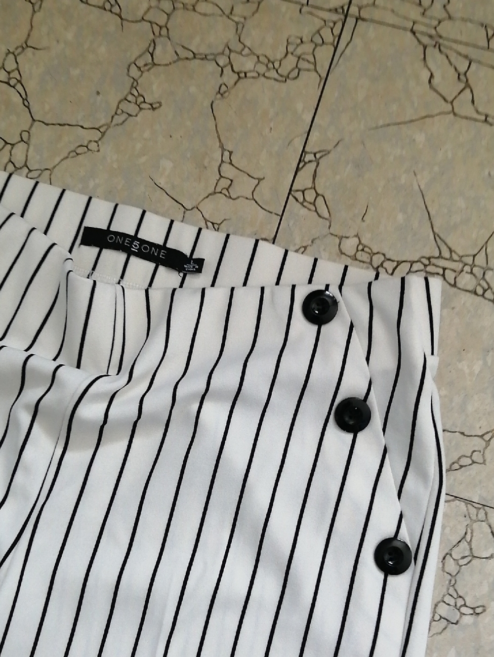 One5One White Striped Pants - Picture 2 of 3